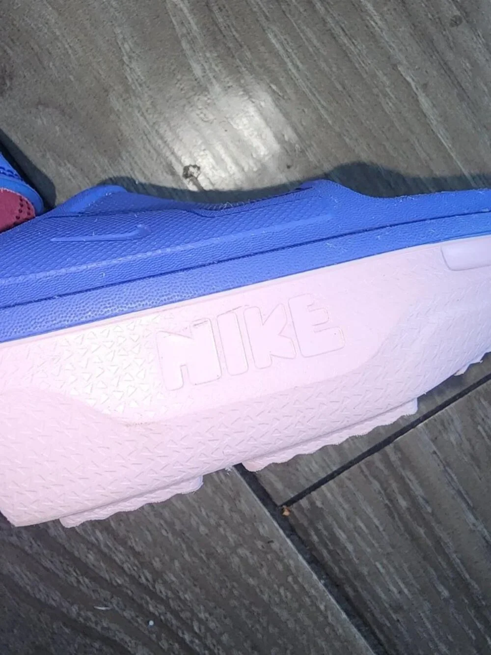 Nike Women's Blue and Pink Sandals